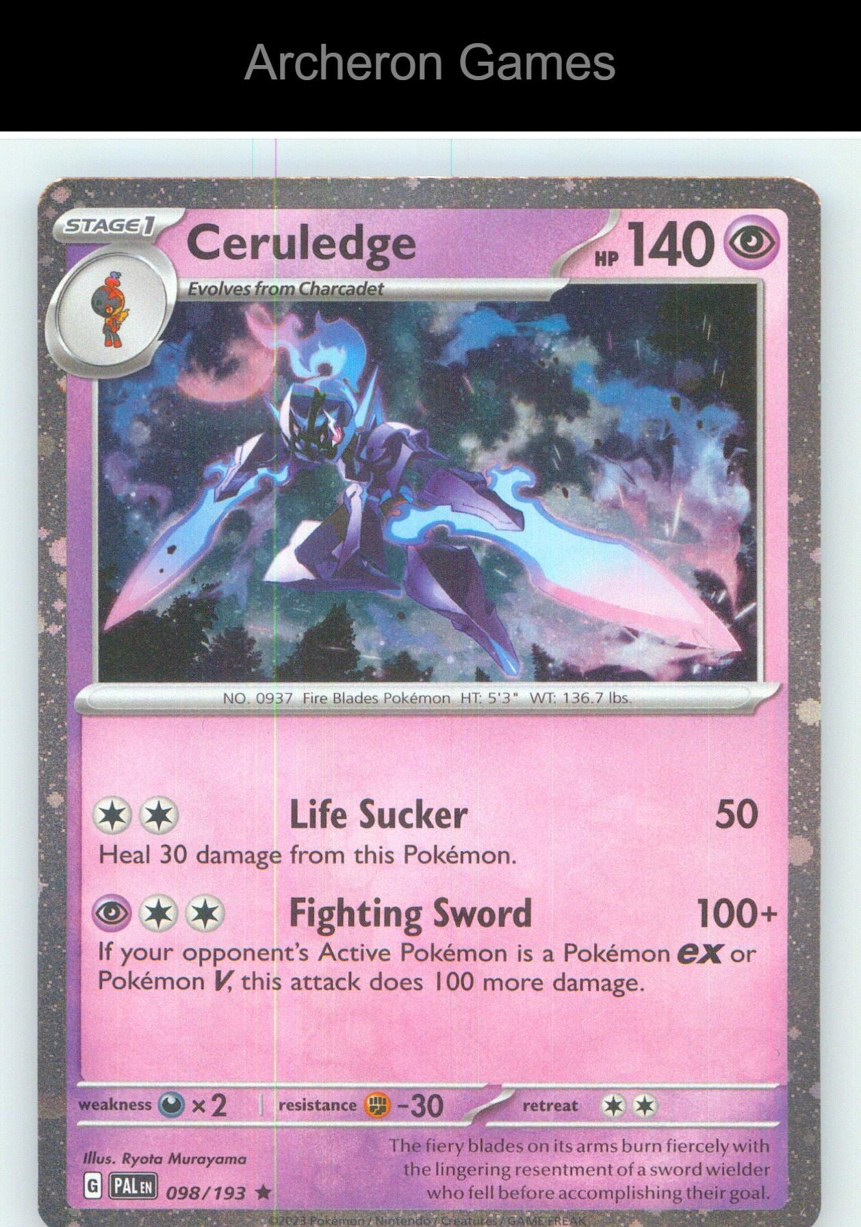 Pokemon Card Ceruledge (Cosmos Holo) MCAP 098/193 Miscellaneous Cards & Products