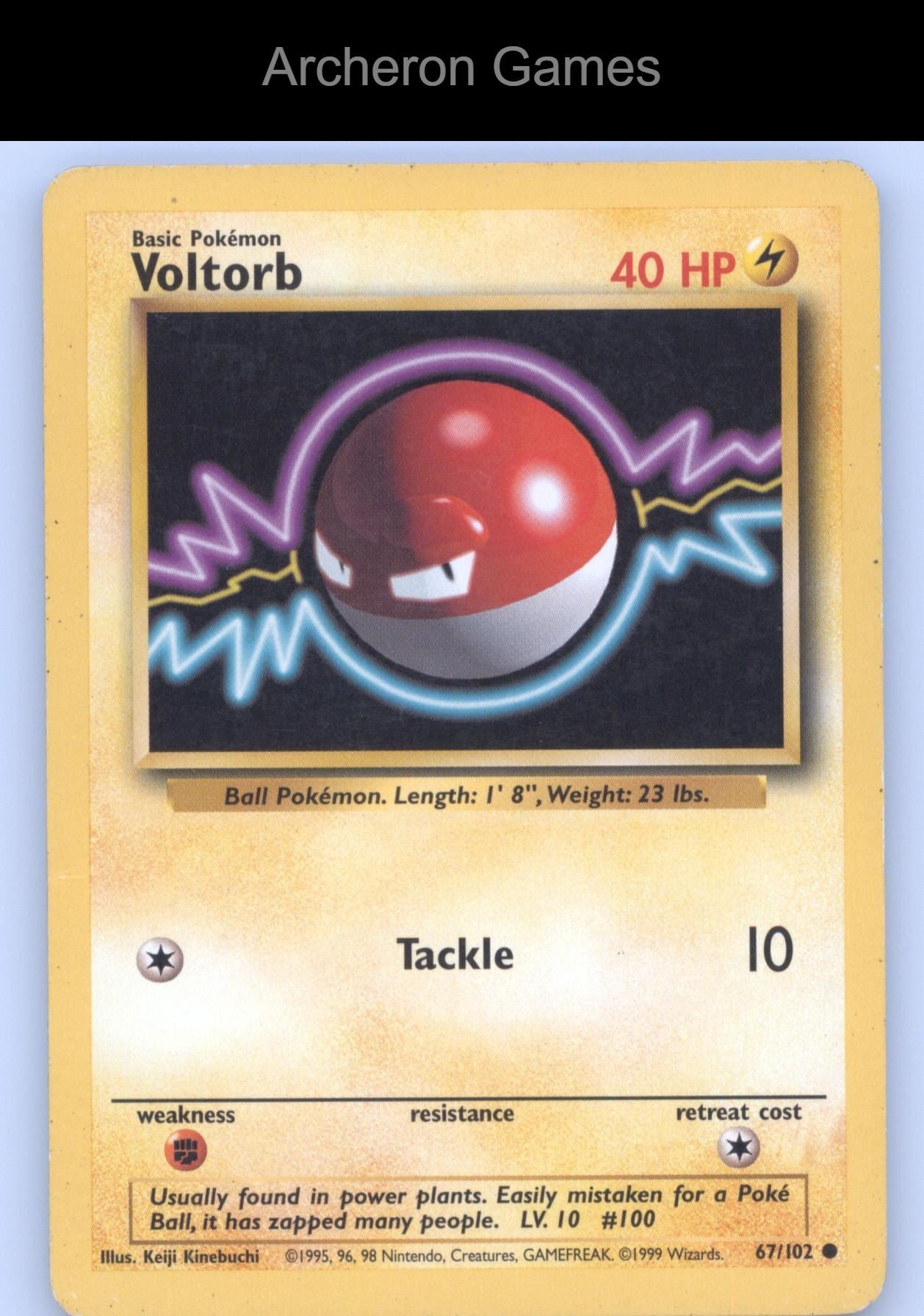 Pokemon Card Voltorb BS 67/102 C Base Set Unlimited