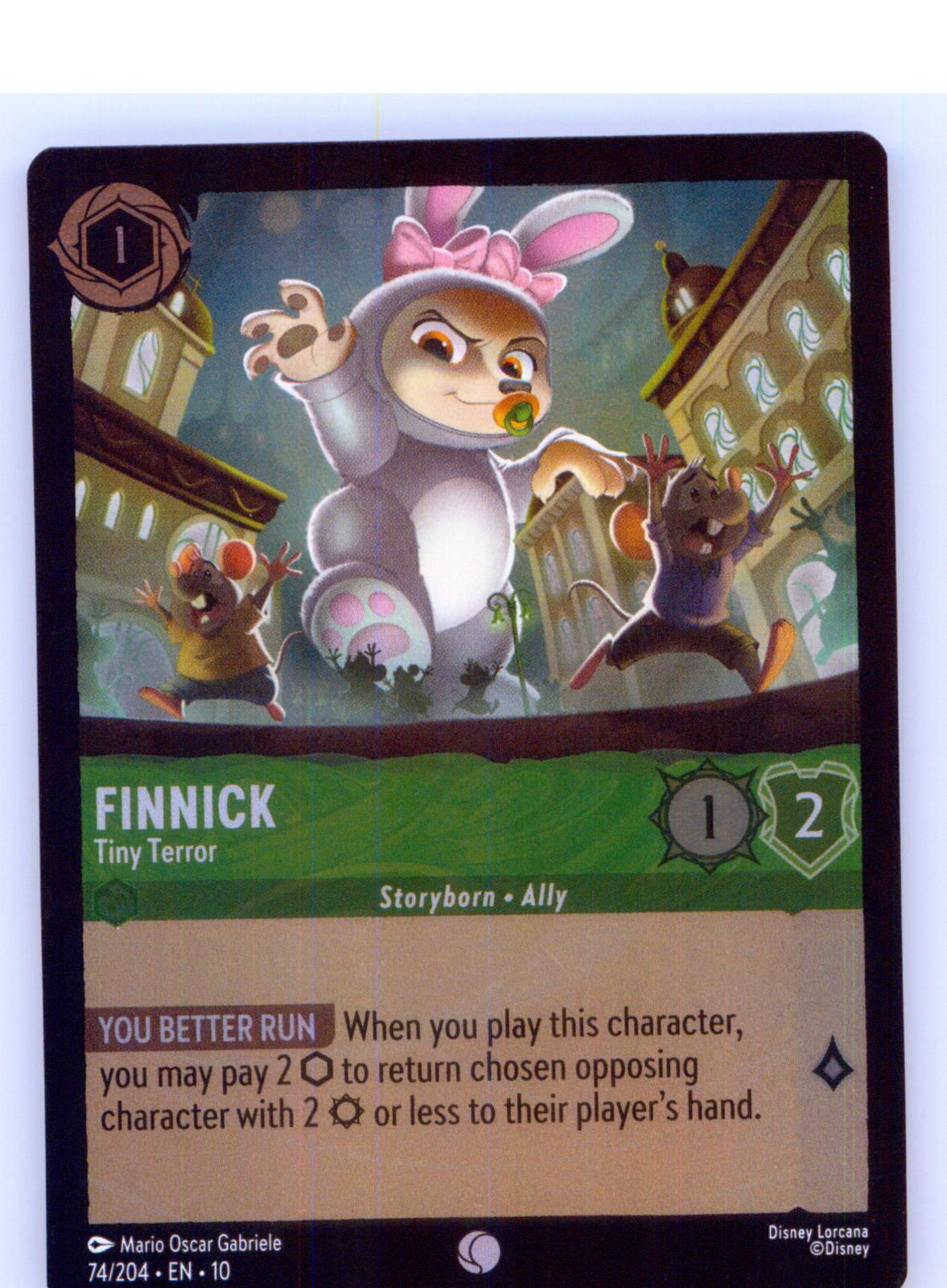 Finnick - Tiny Terror 74/204 Common Whispers in the Well Lorcana Cold Foil NM/M