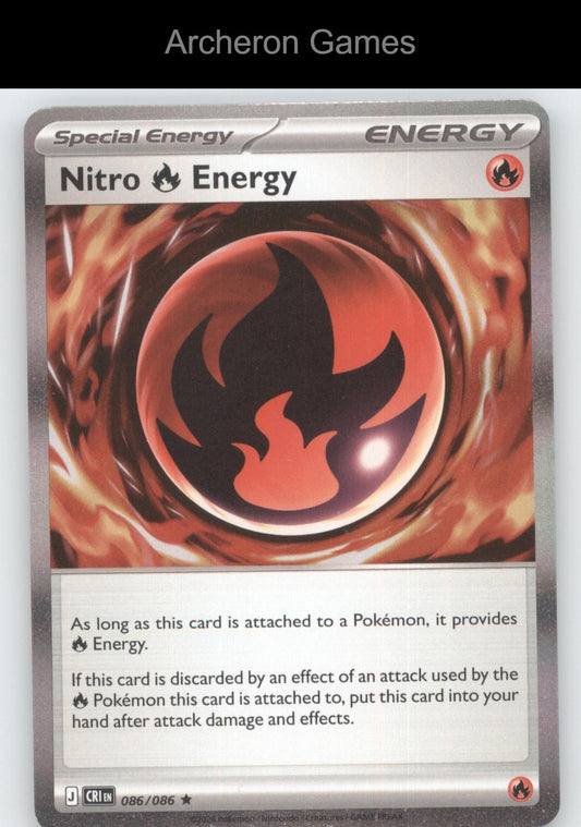 Pokemon Card Nitro R Energy ME04 086/086 HOLO R Chaos Rising