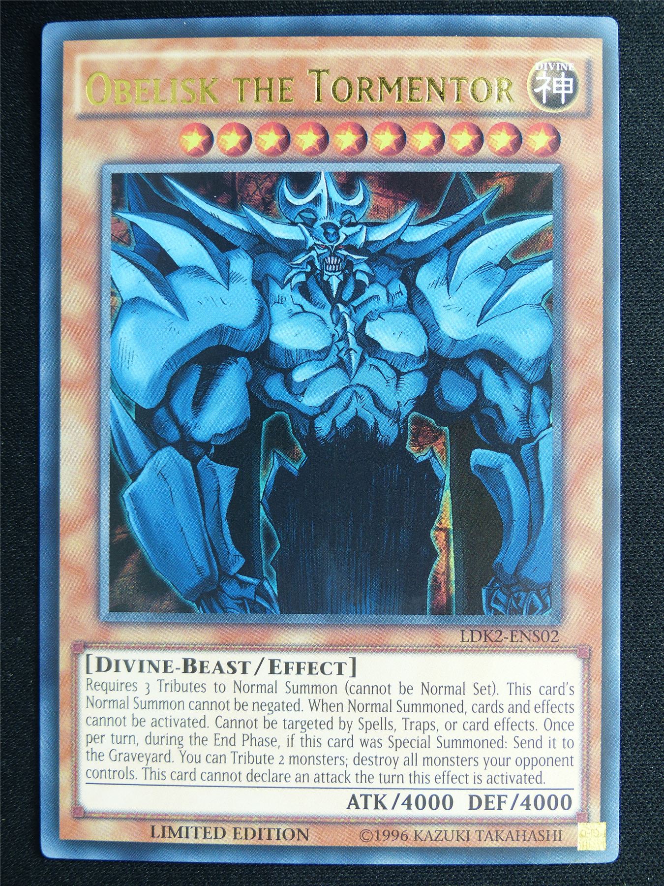 Obelisk the Tormentor LDK2 Ultra Rare - lim ed Yugioh Card #4R8