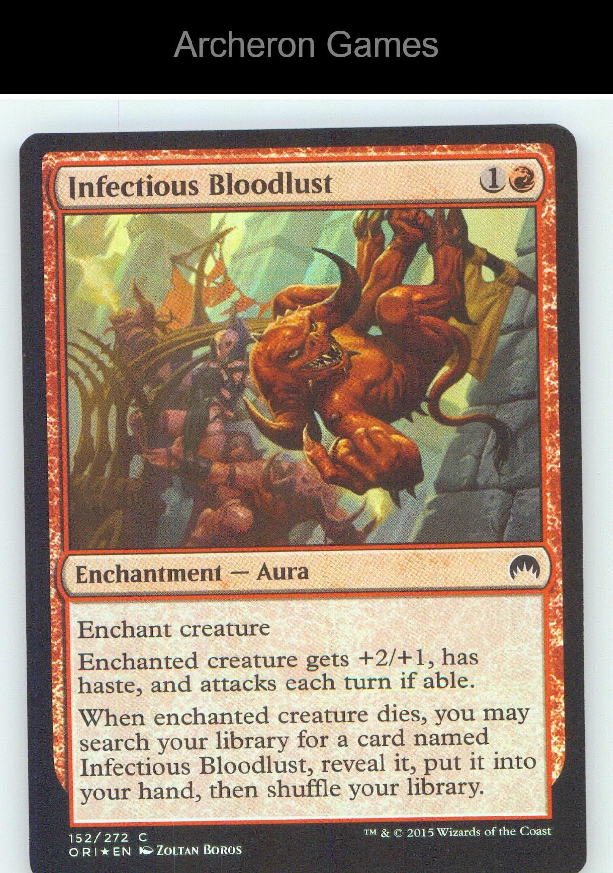 Infectious Bloodlust ORI 152 C MTG Card NM/EX+ Foil