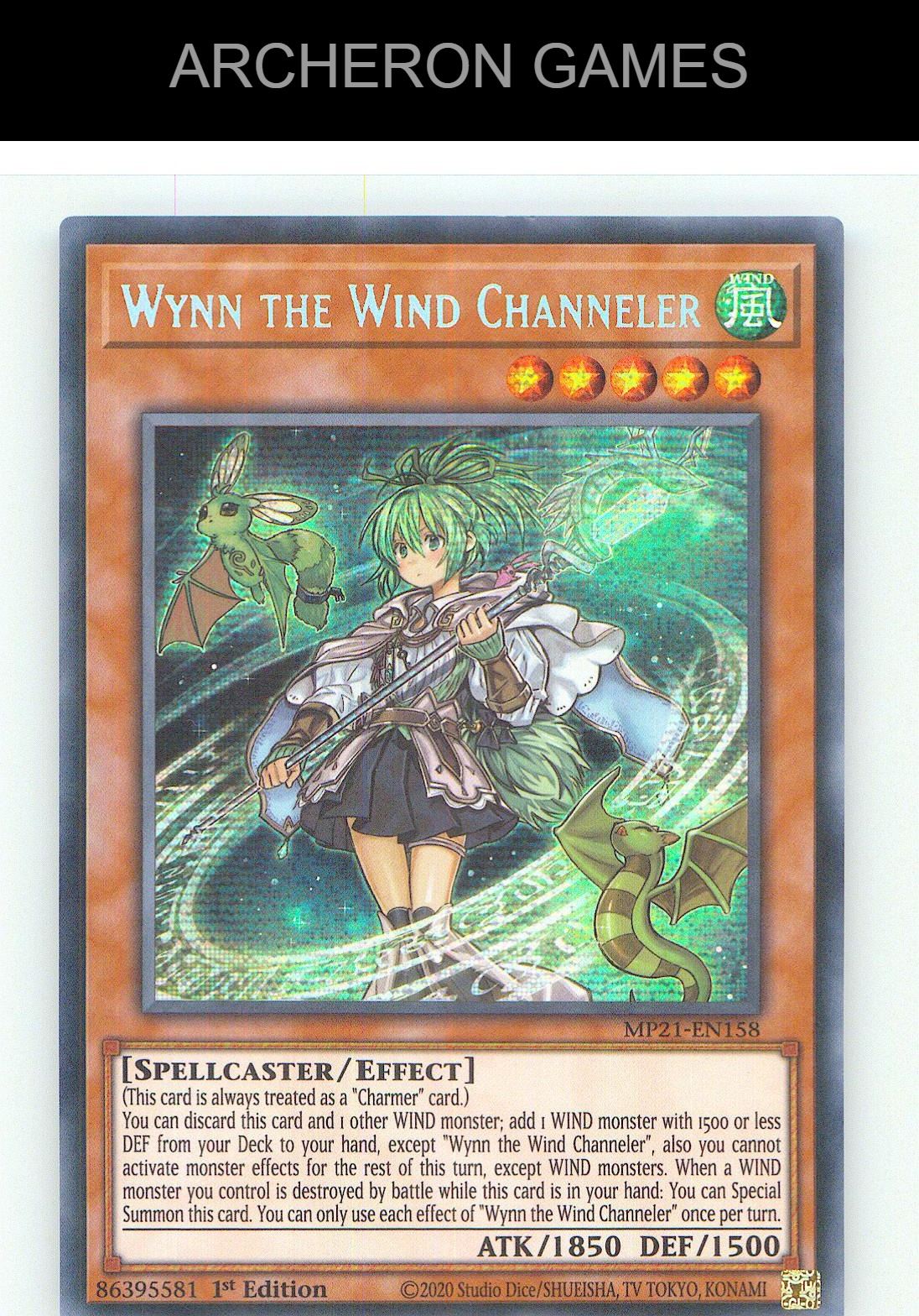 Wynn the Wind Channeler Prismatic Secret Rare YUGIOH Card 1st Edition