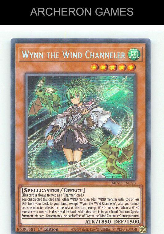 Wynn the Wind Channeler Prismatic Secret Rare YUGIOH Card 1st Edition