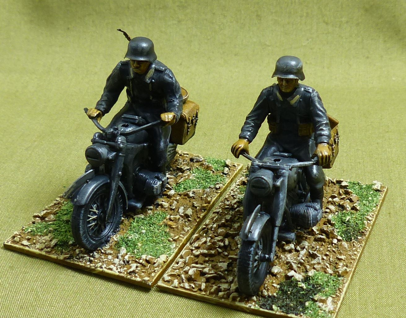 German Military Motorcycle set of 2 painted 1/35 scale - WW2 Model #174
