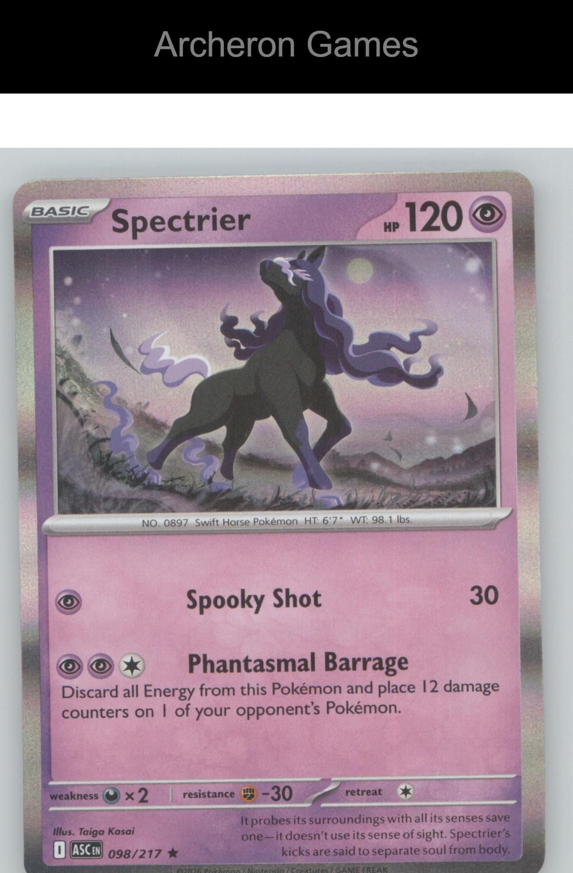 Pokemon Card Spectrier ASC 098/217 R Ascended Heroes Holo