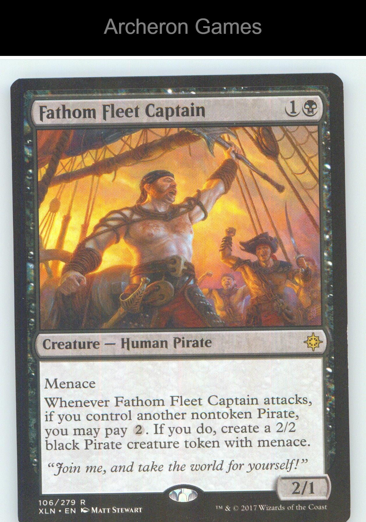 Fathom Fleet Captain XLN 106 R MTG Card NM/EX+