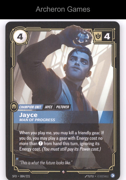 Jayce - Man of Progress SFD 084/221 R  Card Spiritforged