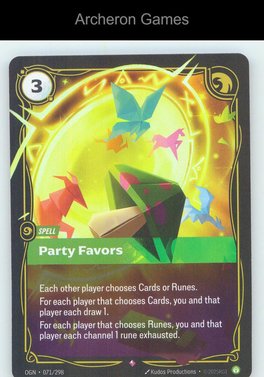 Party Favors OGN 071/298 R Origins Riftbound Card Foil