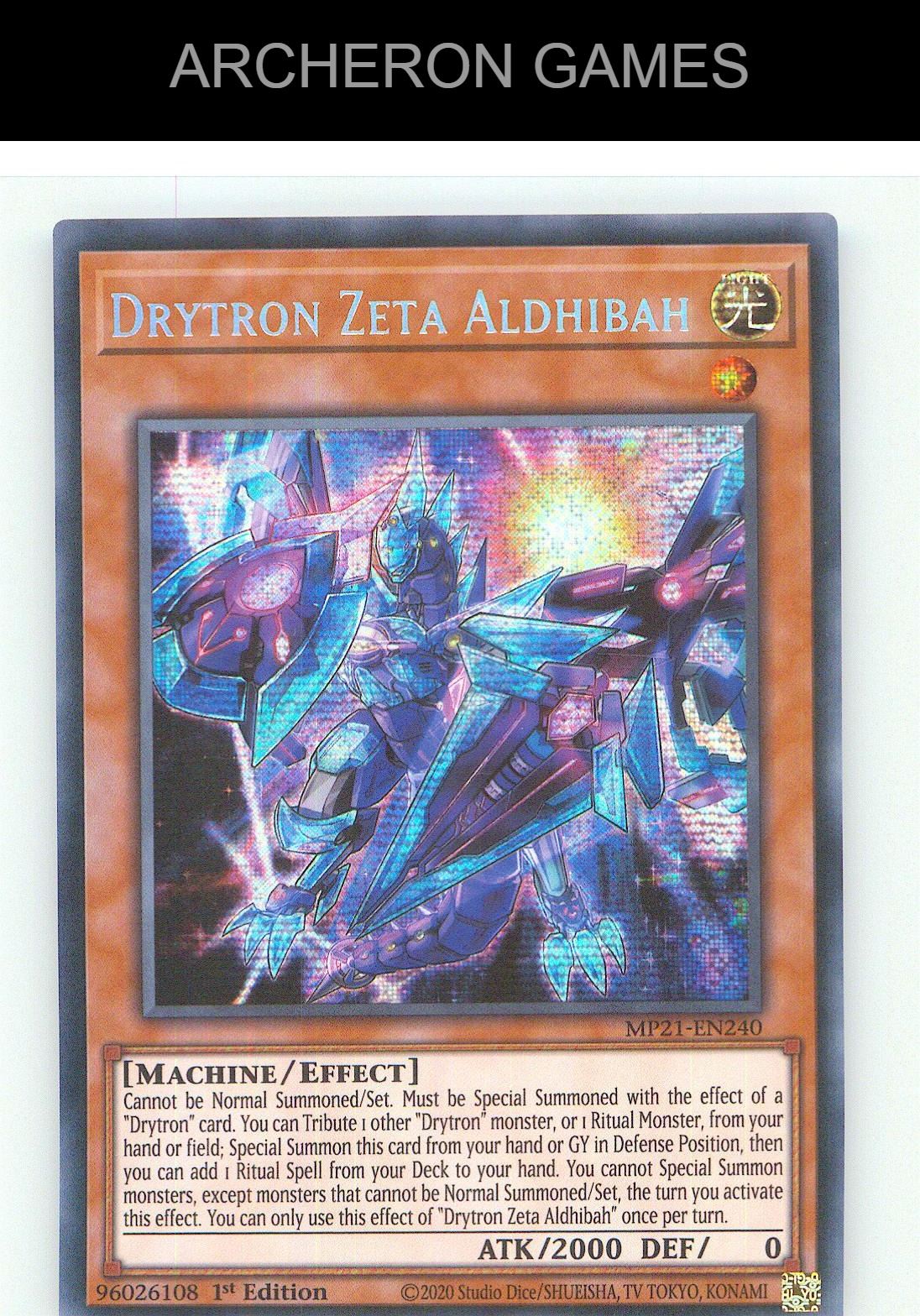Drytron Zeta Aldhibah Prismatic Secret Rare YUGIOH Card 1st Edition