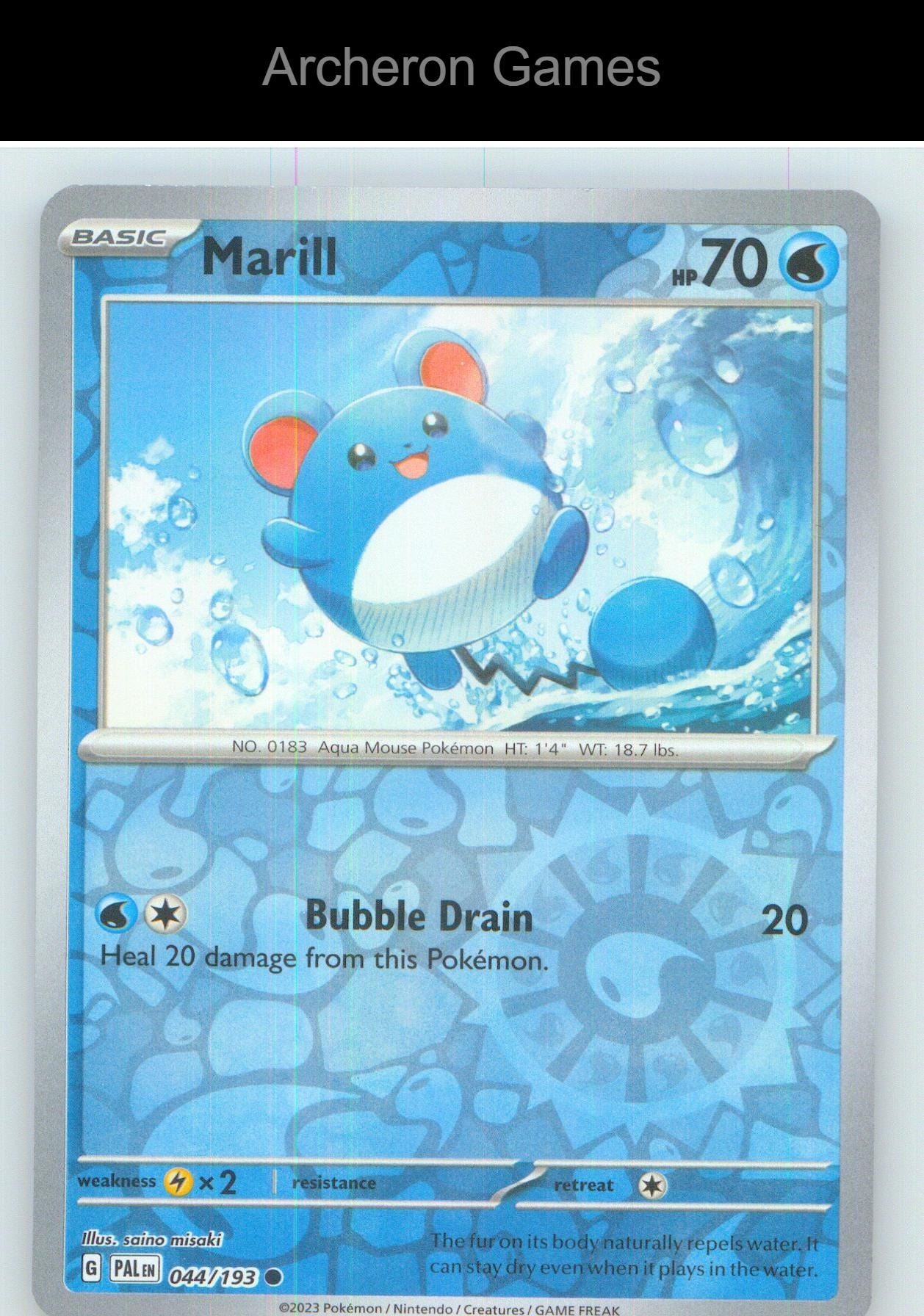 Pokemon Card Marill PAL 044/193 C Paldea Evolved Reverse Holo