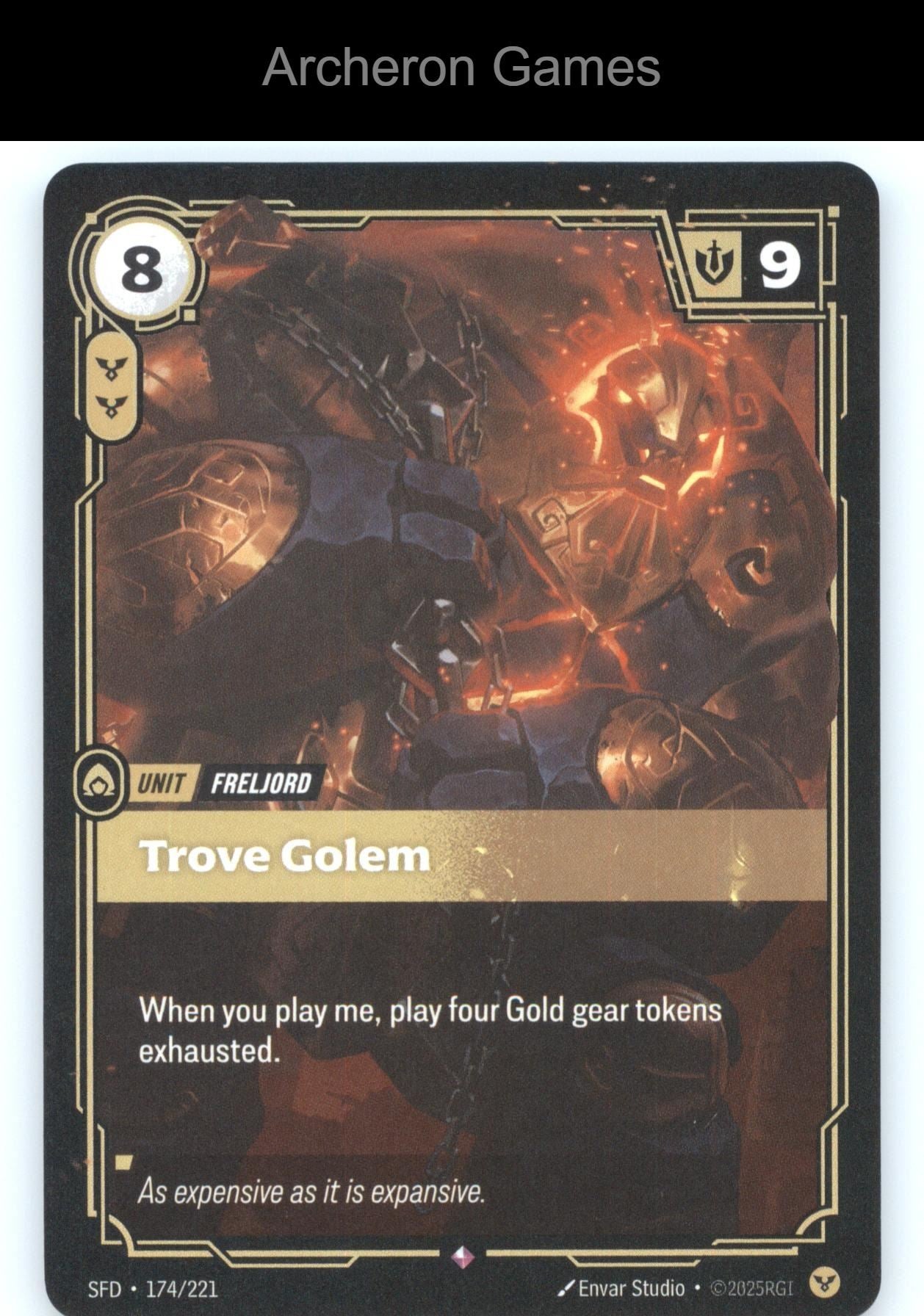 Trove Golem SFD 174/221 R  Card Spiritforged