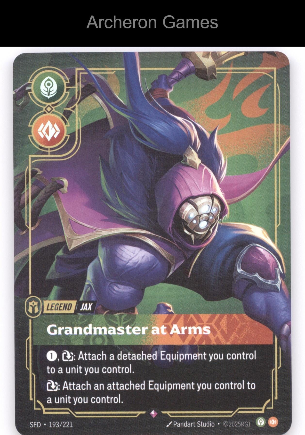Jax - Grandmaster At Arms SFD 193/221 R  Card Spiritforged