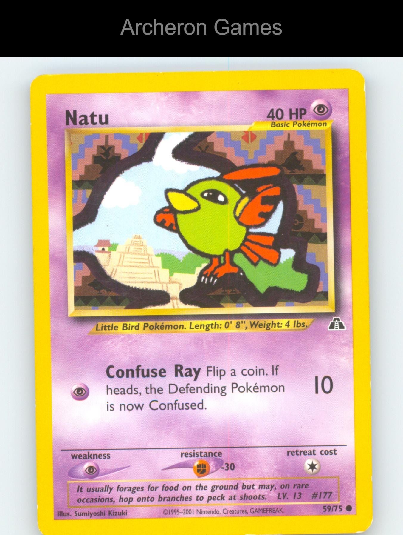 Pokemon Card Natu N2 59/75 C Neo Discovery Unlimited