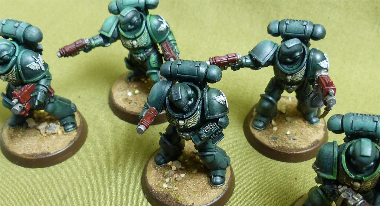 Intercessor Squad set of 5 painted - Dark Angels - Warhammer 40K #3JJ