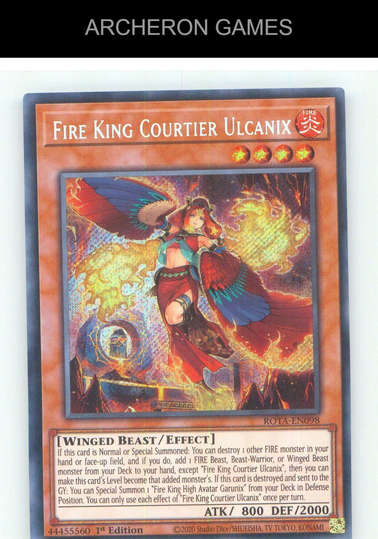 Fire King Courtier Ulcanix SEC YUGIOH Card 1st Edition