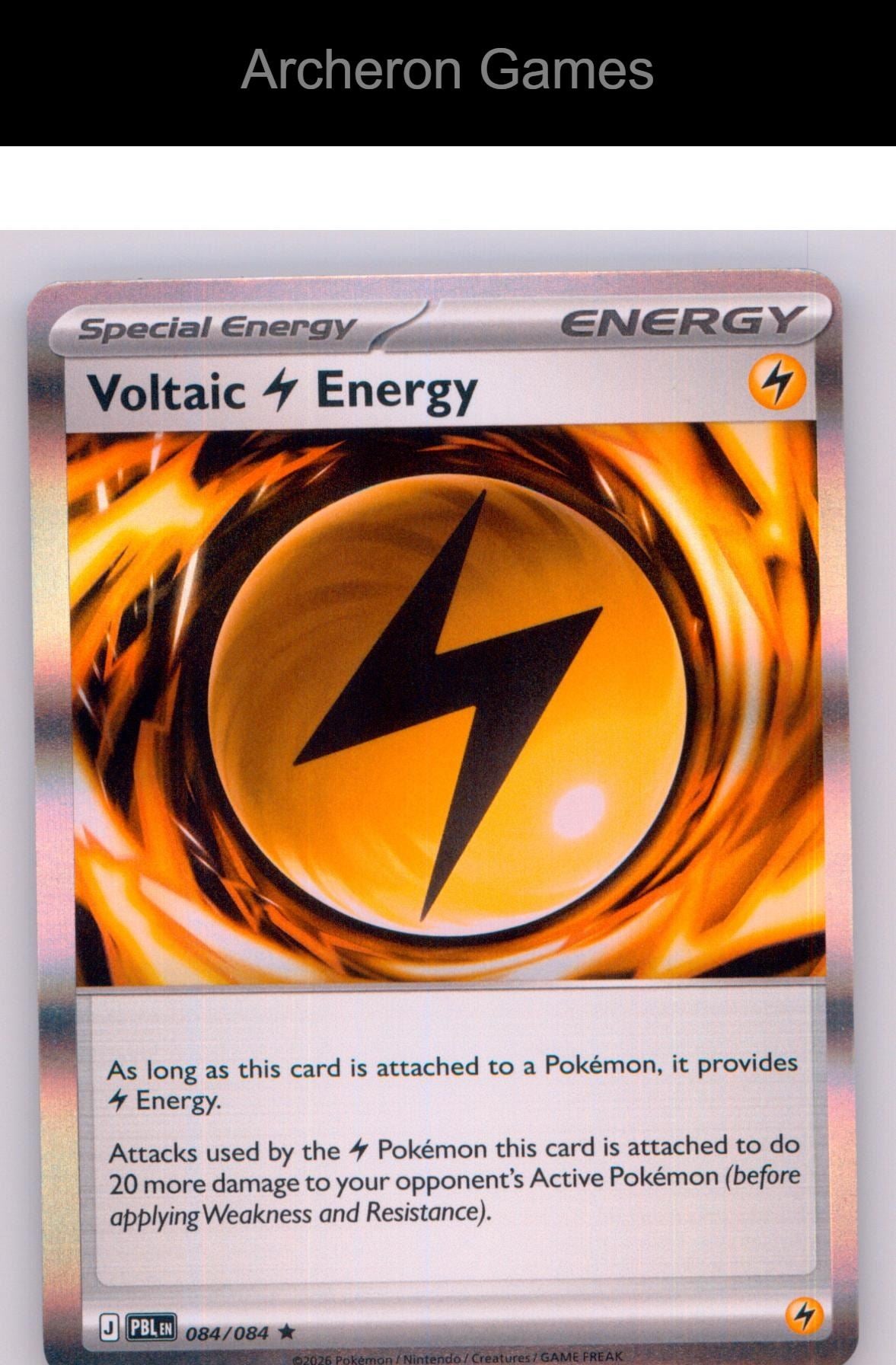Pokemon Card Voltaic Lightning Energy ME05 084/084 HOLO R Pitch Black