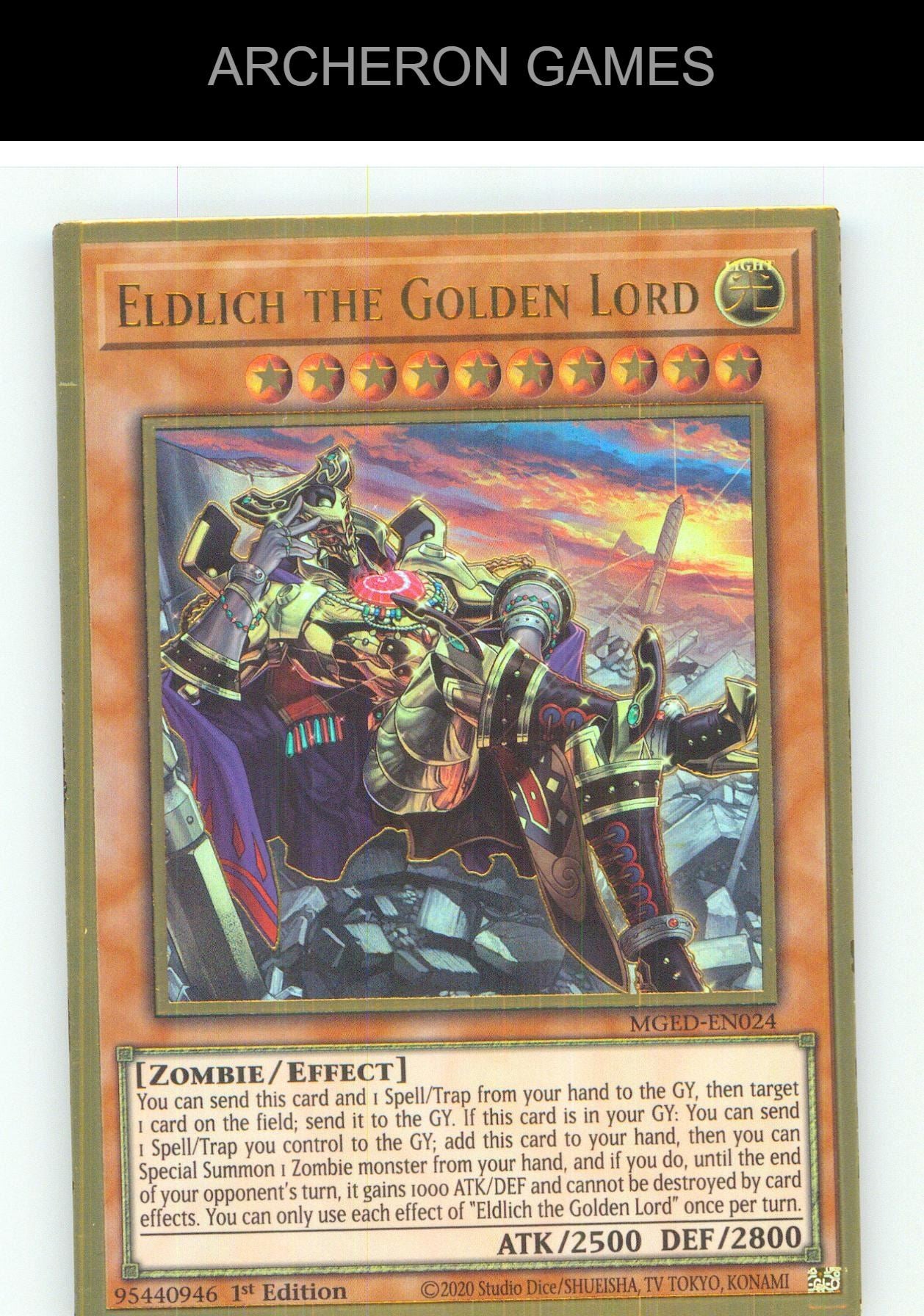 Eldlich the Golden Lord Premium Gold Rare YUGIOH Card 1st Edition