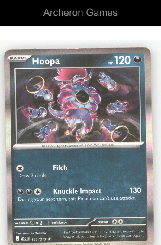 Pokemon Card Hoopa ASC 141/217 R Ascended Heroes Holo