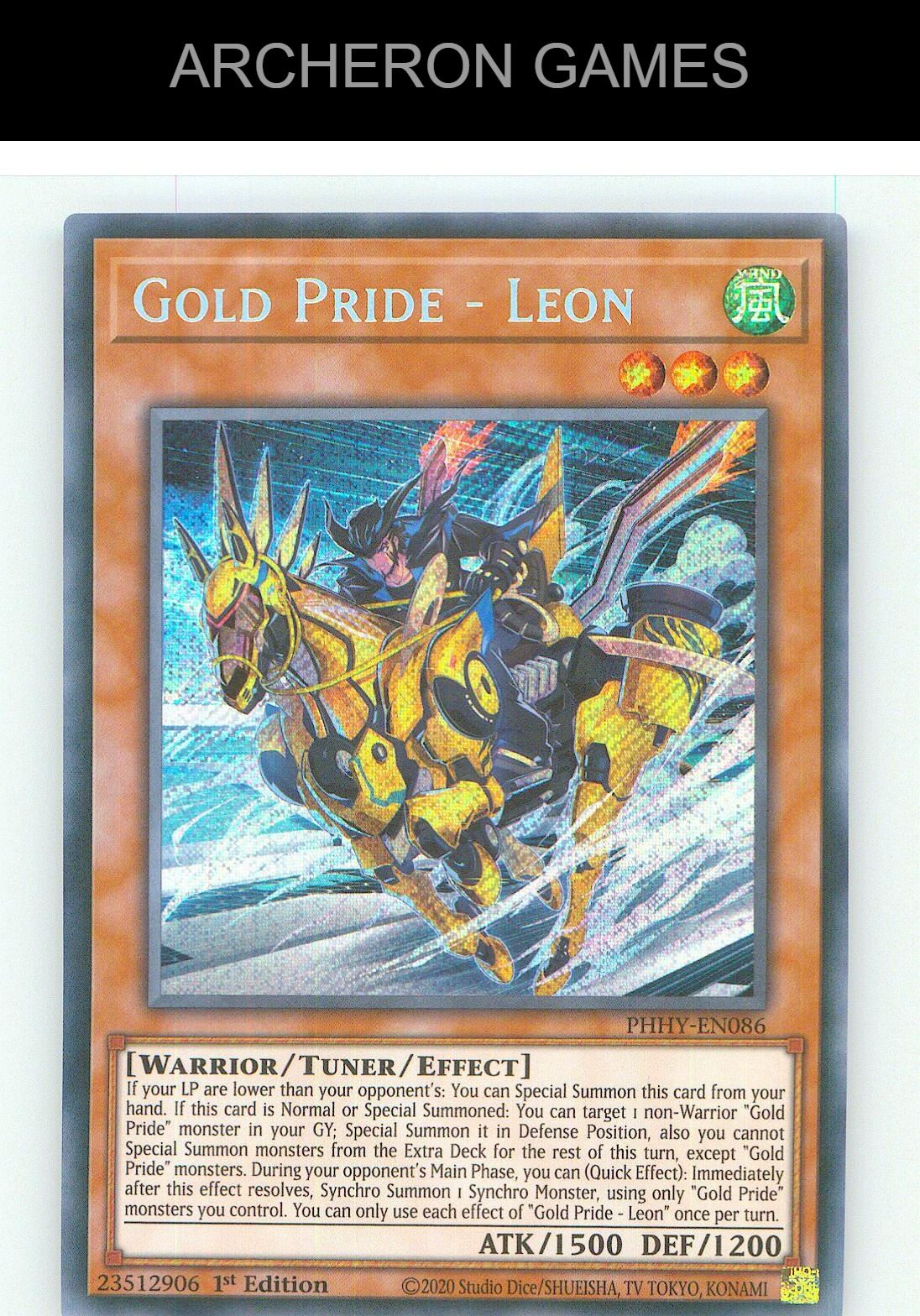 Gold Pride - Leon SEC YUGIOH Card 1st Edition