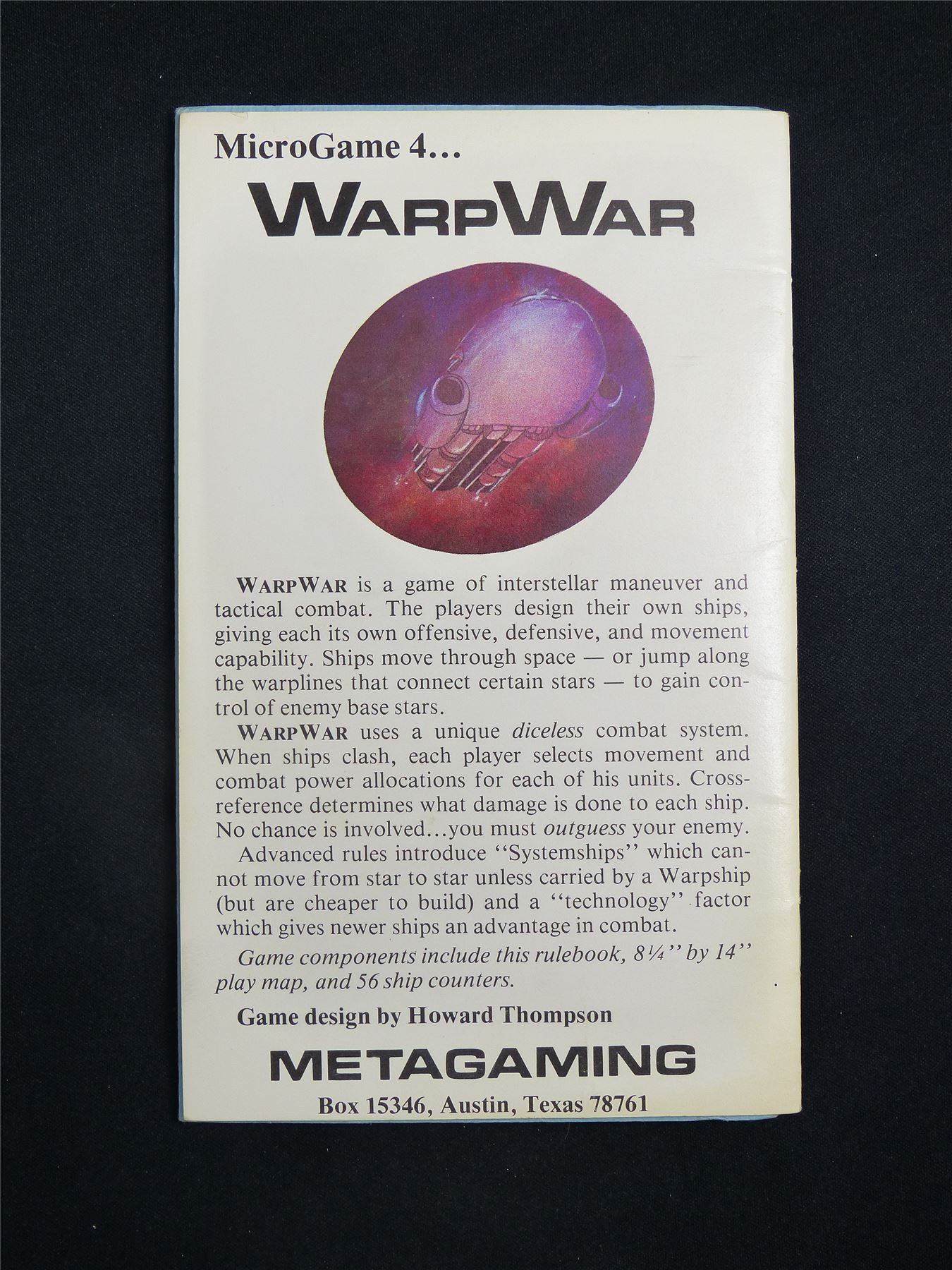 WarpWar Microgame 4 Booklet - Metagaming Rulebook Booklet #2VR