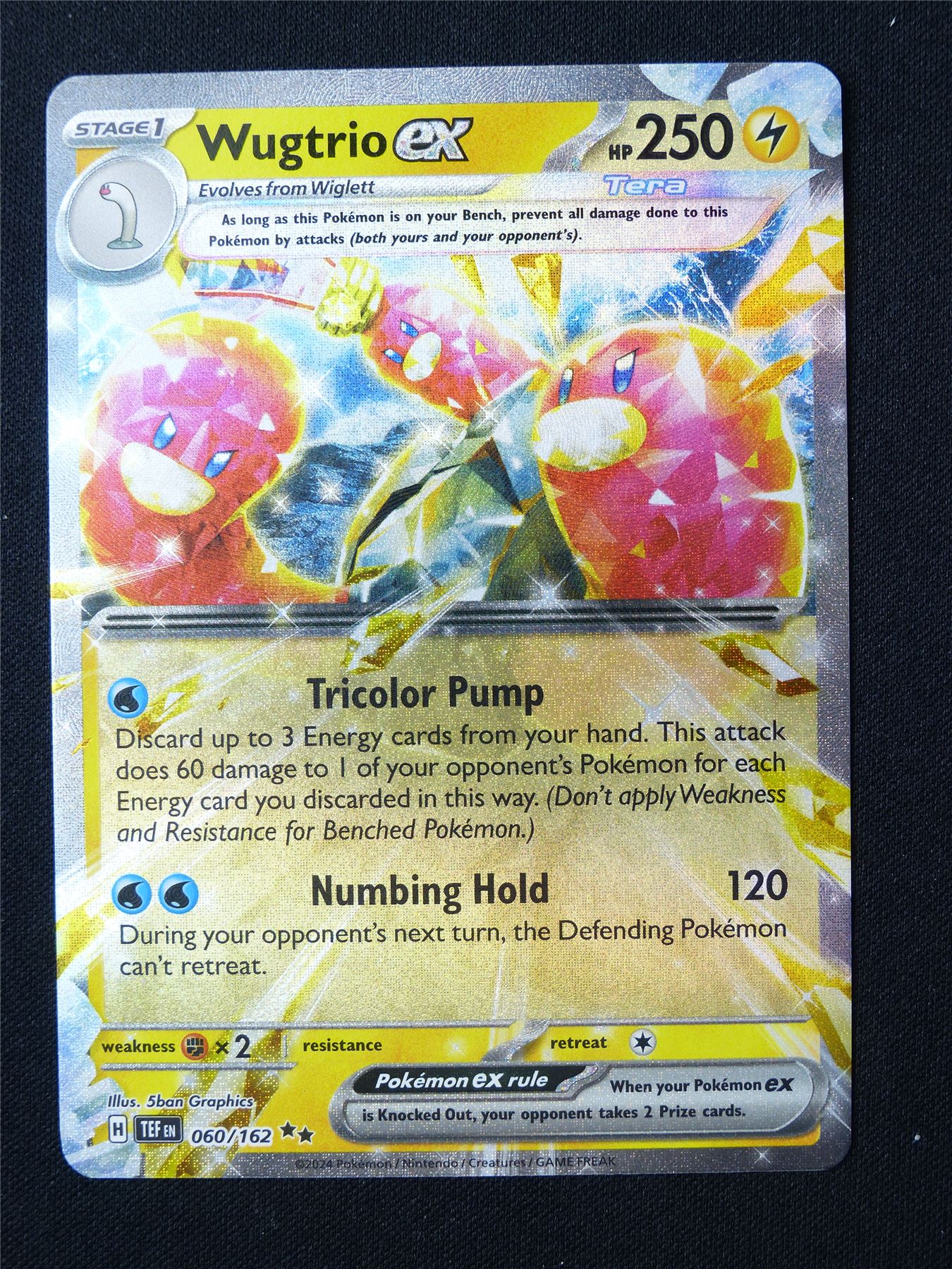 Wugtrio EX 060/162 Textured Holo - Pokemon Card #6O1