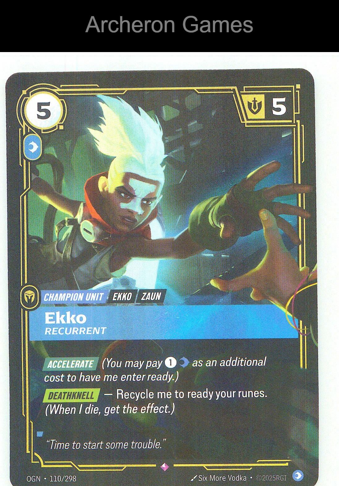 Ekko - Recurrent OGN 110/298 R Origins Riftbound Card
