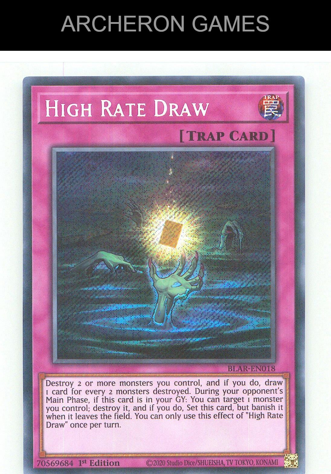 High Rate Draw SEC YUGIOH Card 1st Edition