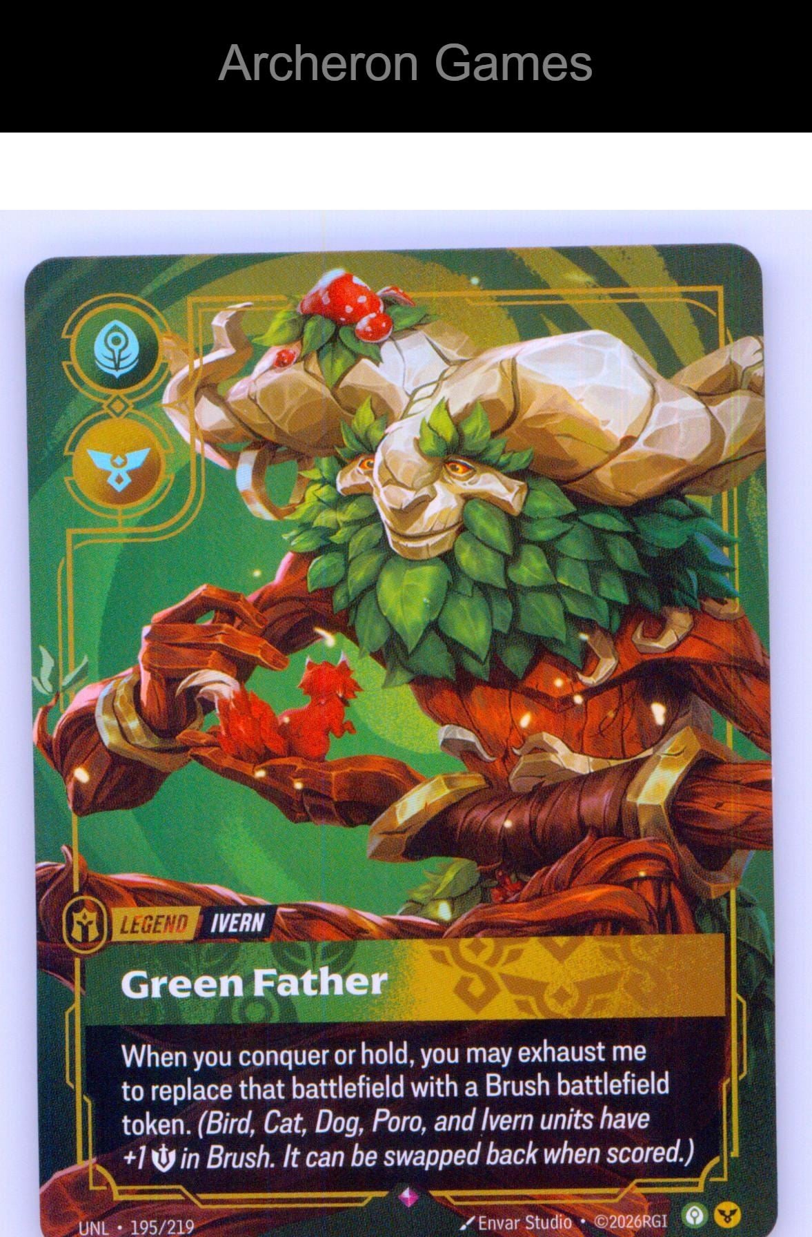 Ivern - Green Father UNL 195/219 R Unleashed Riftbound Card