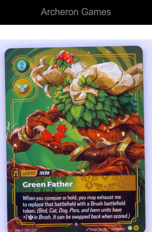 Ivern - Green Father UNL 195/219 R Unleashed Riftbound Card
