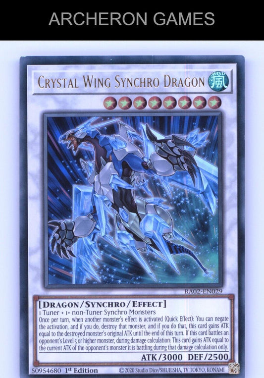 Crystal Wing Synchro Dragon (PUR) Ultra Rare YUGIOH Card