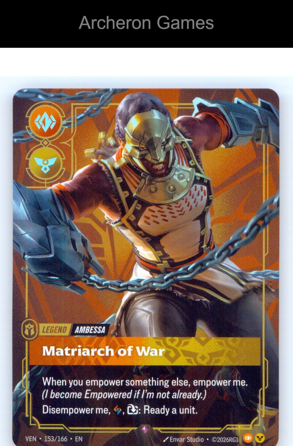 Ambessa - Matriarch of War VEN 153/166 R Vendetta Riftbound Card