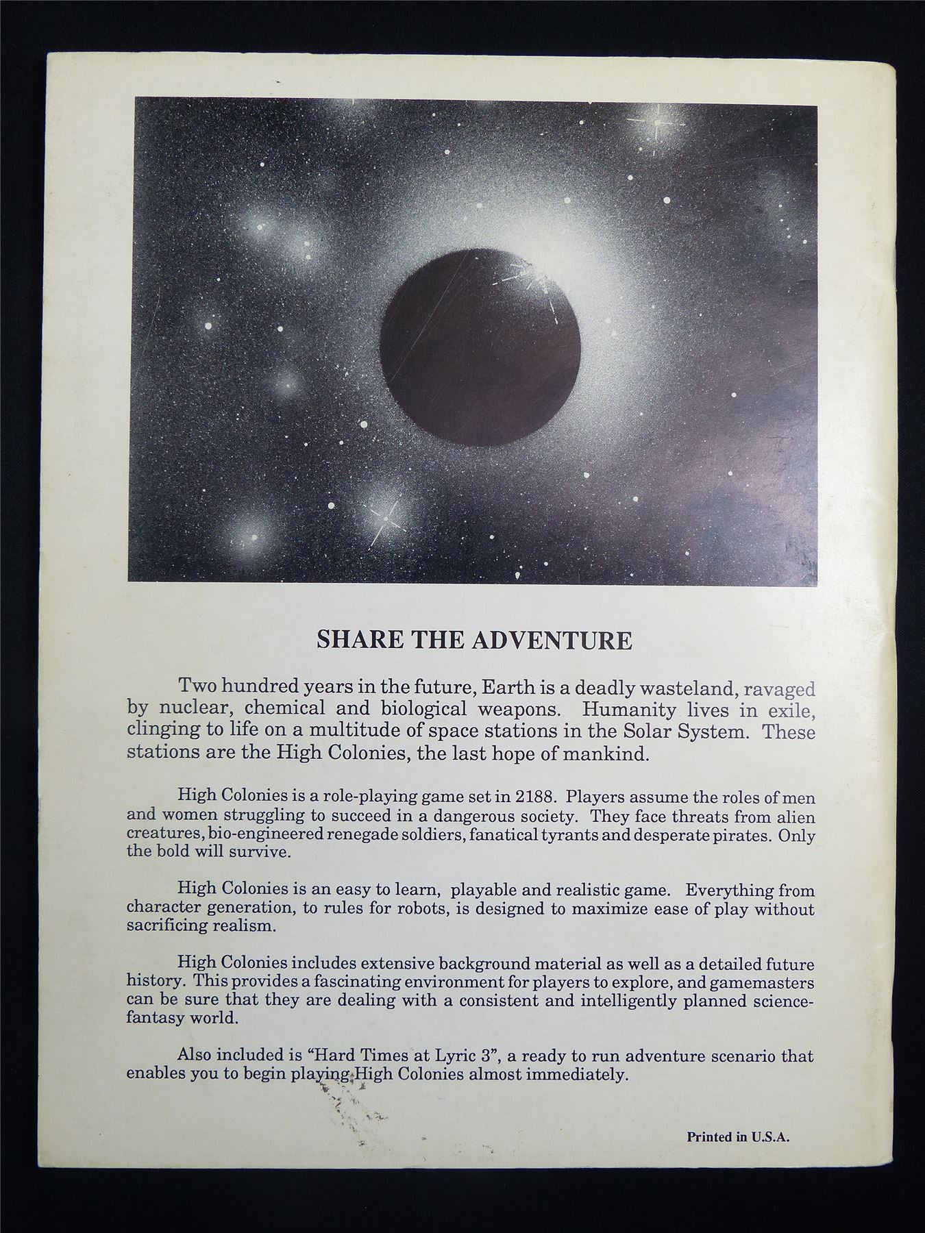 High Colonies Science Fiction Role Playing - Waterford Roleplay Softback #2VO