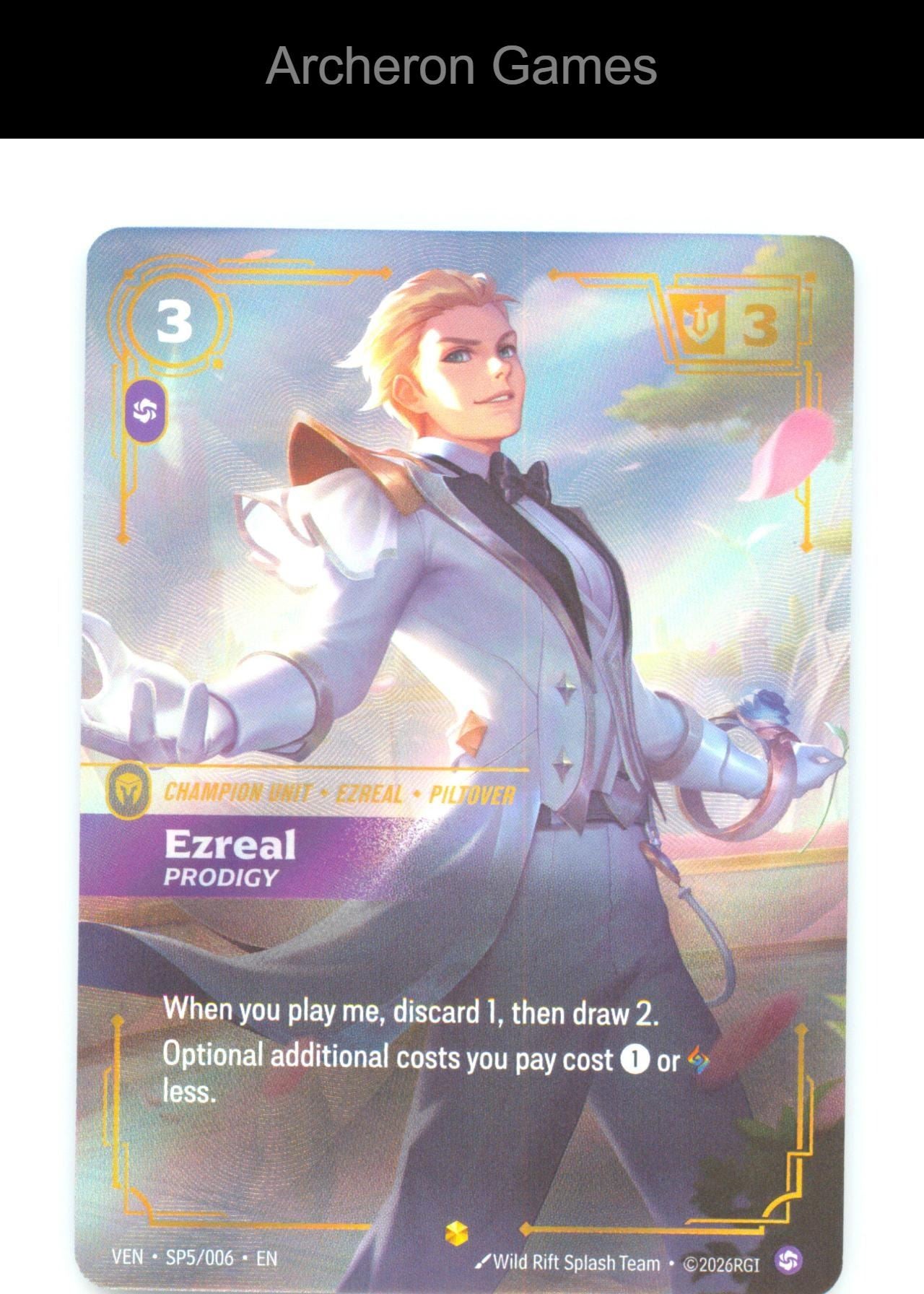 Ezreal - Prodigy VEN SP5/006 Showcase Vendetta Riftbound Card Foil