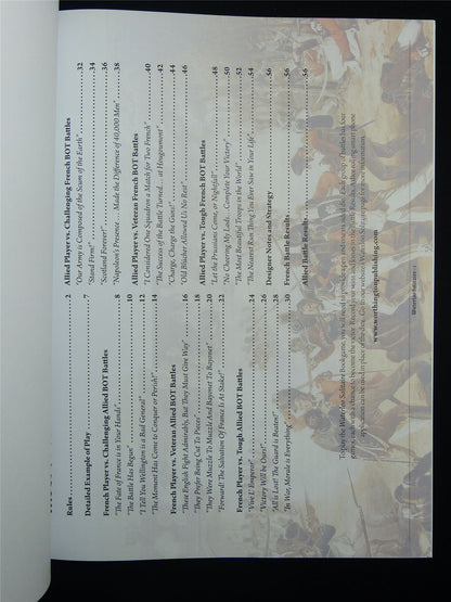 Waterloo Solitaire: Miniatures Rule Booklet #2MJ
