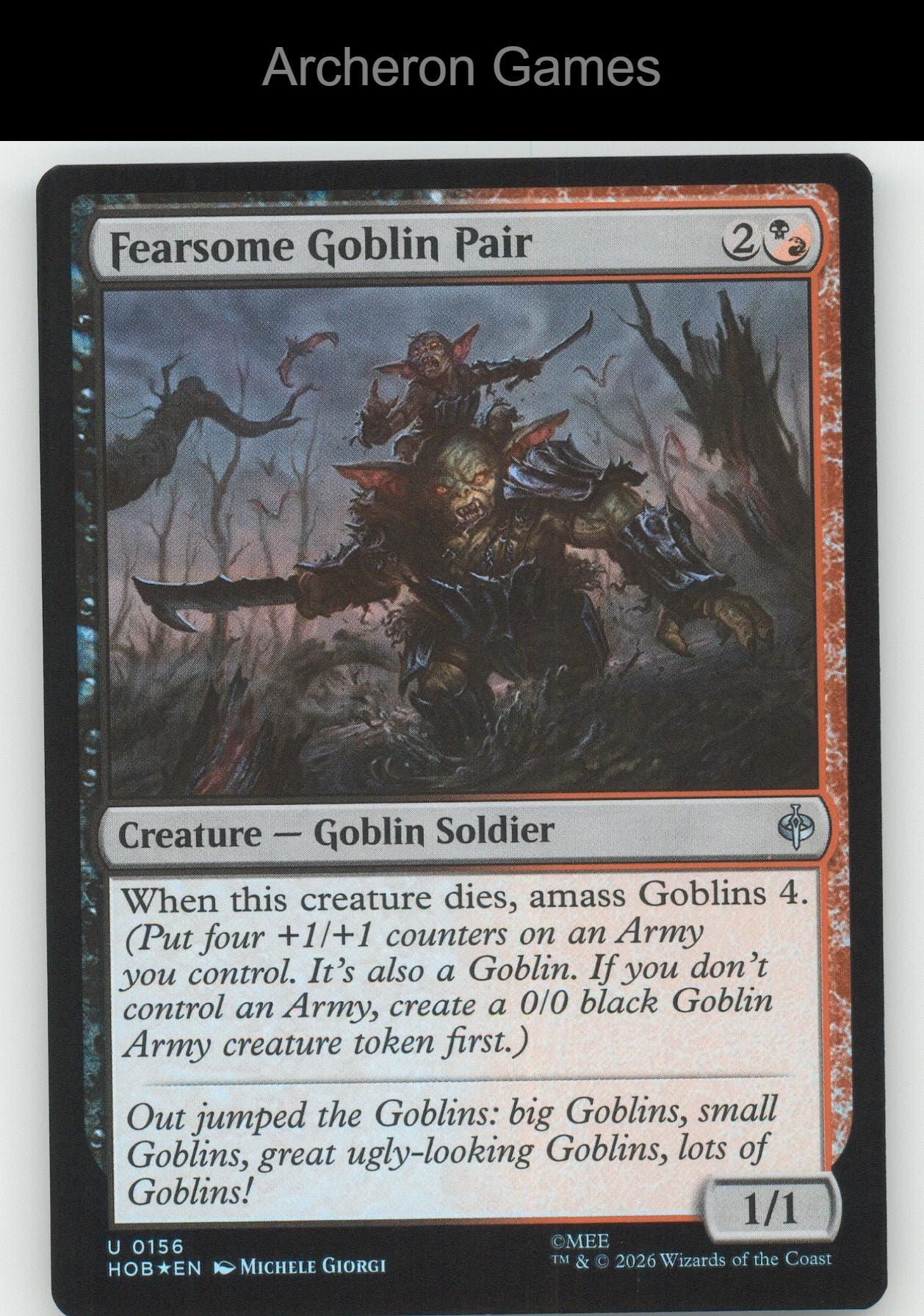 Fearsome Goblin Pair HOB 156 UC MTG Card The Hobbit