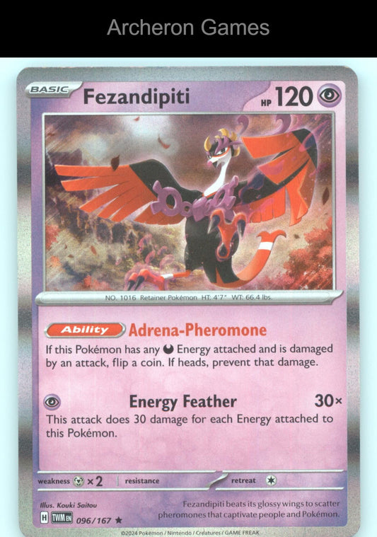 Pokemon Card Fezandipiti TWM 096/167 R Twilight Masquerade Holo