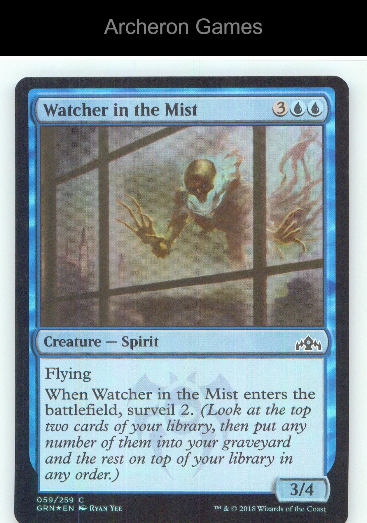 Watcher in the Mist GRN 59 C MTG Card NM/EX+ Foil