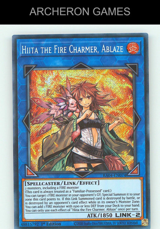 Hiita the Fire Charmer, Ablaze (PCR) SEC YUGIOH Card