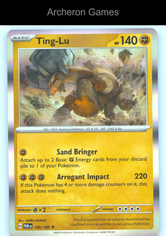 Pokemon Card Ting-Lu PAR 109/182 R Paradox Rift Holo