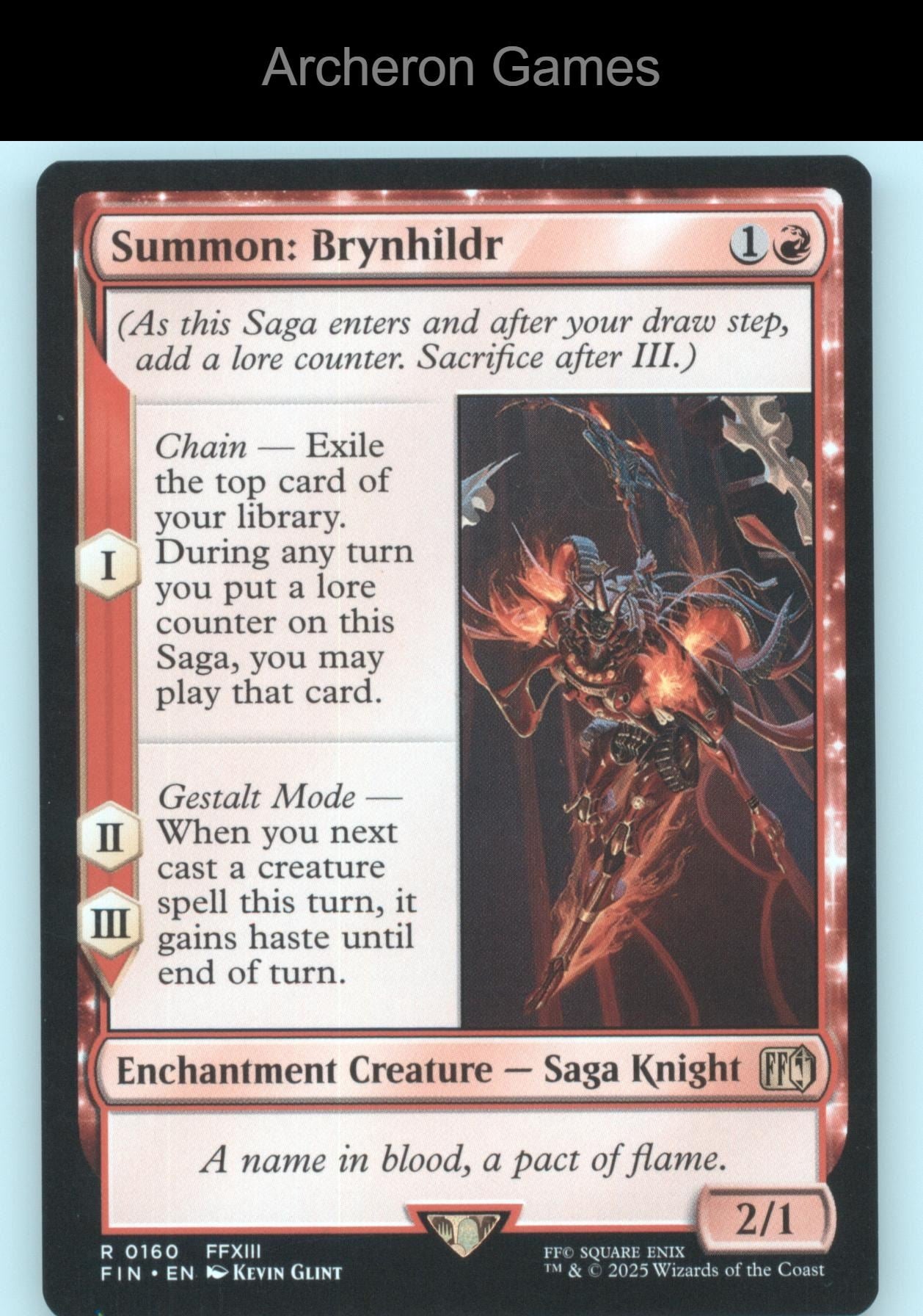 Summon: Brynhildr 160 R MTG Card FINAL FANTASY