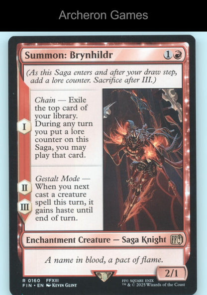 Summon: Brynhildr 160 R MTG Card FINAL FANTASY
