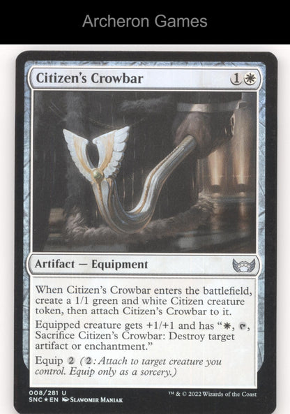 Citizen's Crowbar 8 UC MTG Card Streets of New Capenna