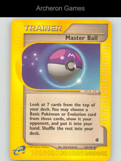 Pokemon Card Master Ball EX 143/165 UC Expedition Base Set