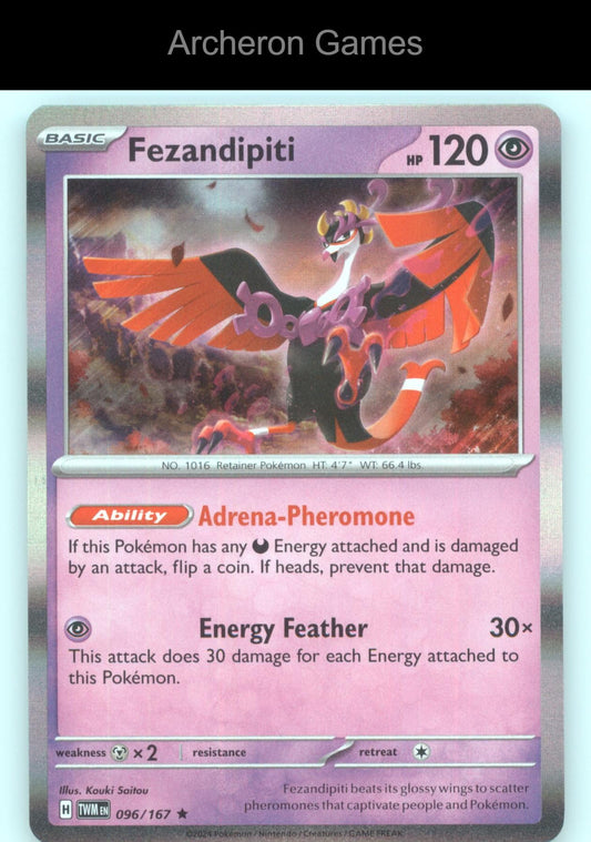 Pokemon Card Fezandipiti TWM 096/167 R Twilight Masquerade Holo