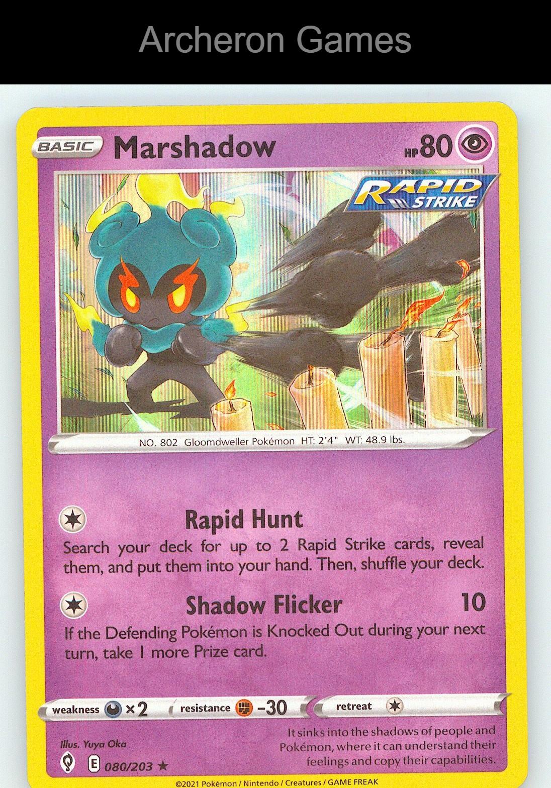 Pokemon Card Marshadow EVS 080/203 Line Holo R Evolving Skies