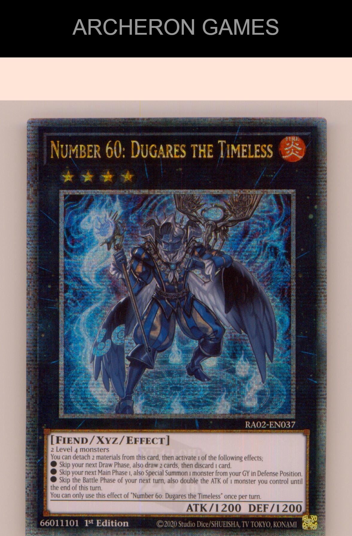 Number 60: Dugares the Timeless (Quarter Century Secret Rare) YUGIOH 1st Edition