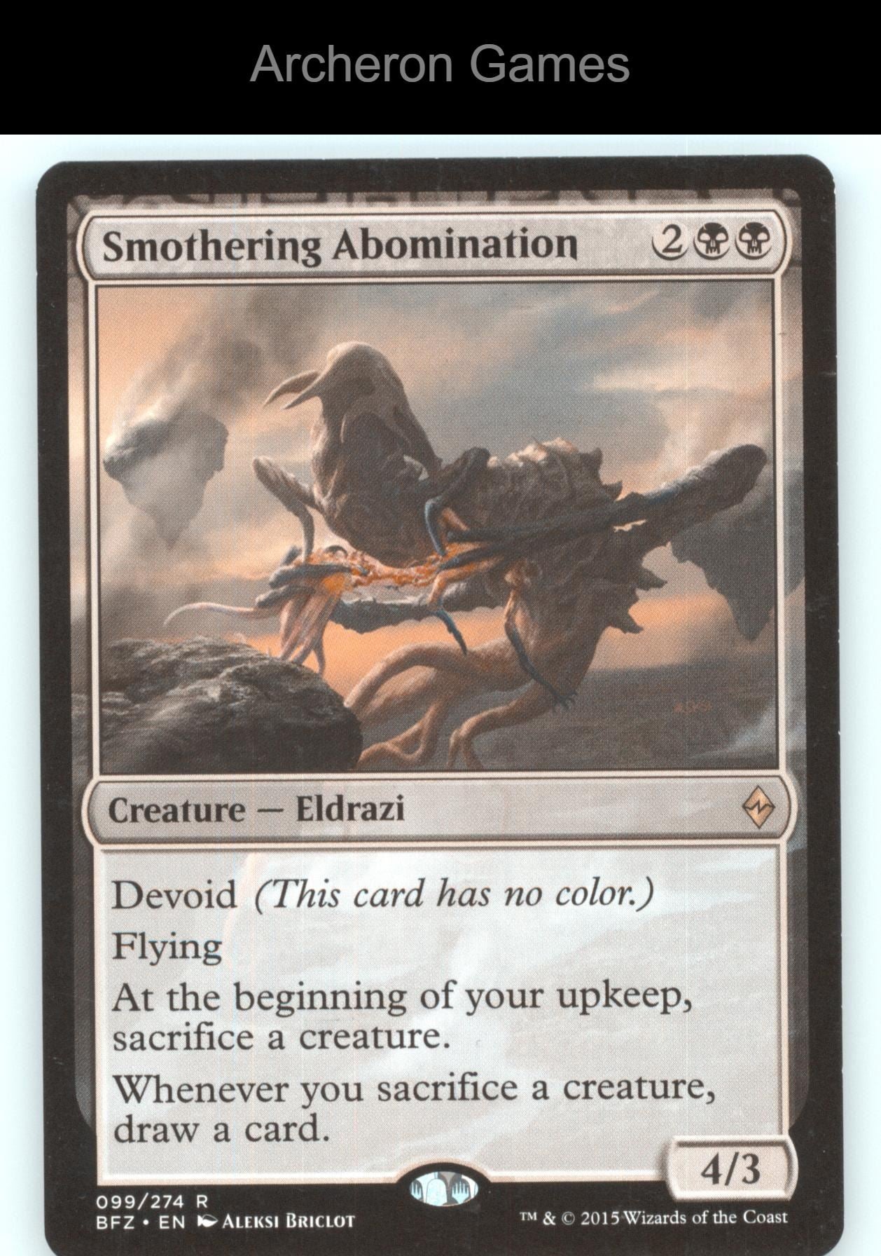 Smothering Abomination 99 R MTG Card Battle for Zendikar