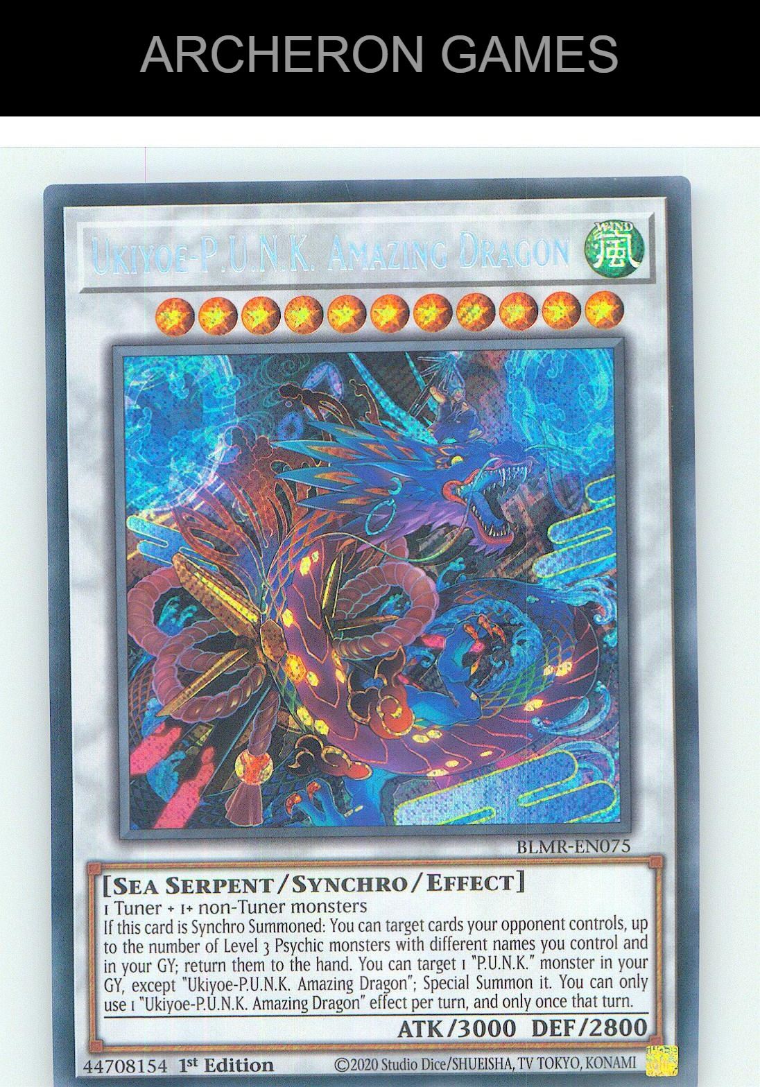 Ukiyoe-P.U.N.K. Amazing Dragon SEC YUGIOH Card 1st Edition
