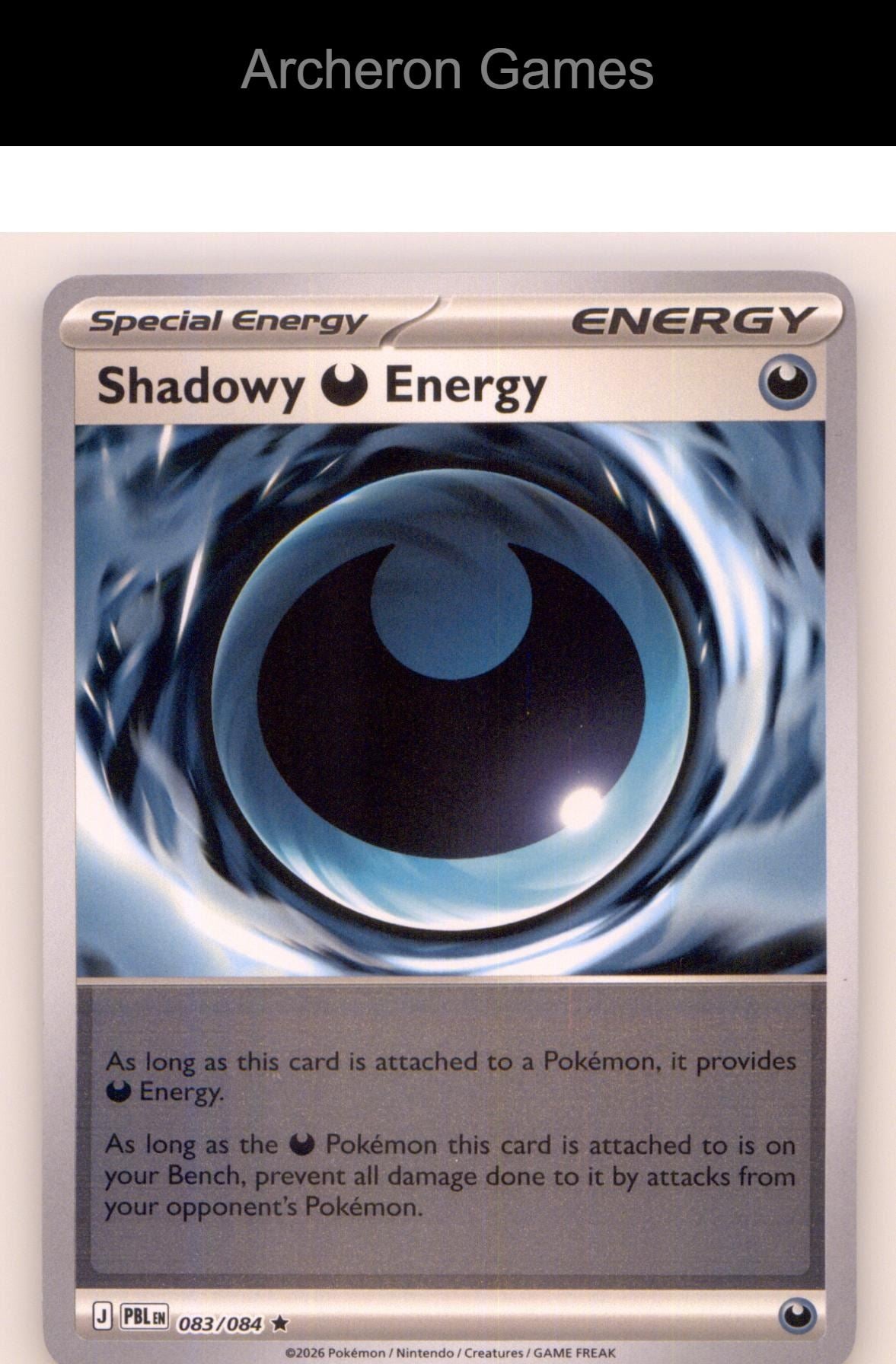 Pokemon Card Shadowy Darkness Energy ME05 083/084 R Pitch Black Reverse Holo